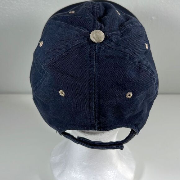 The Cap Cotton Hook & Loop Baseball Cap. Navy Blue. OSFM - Picture 3 of 7